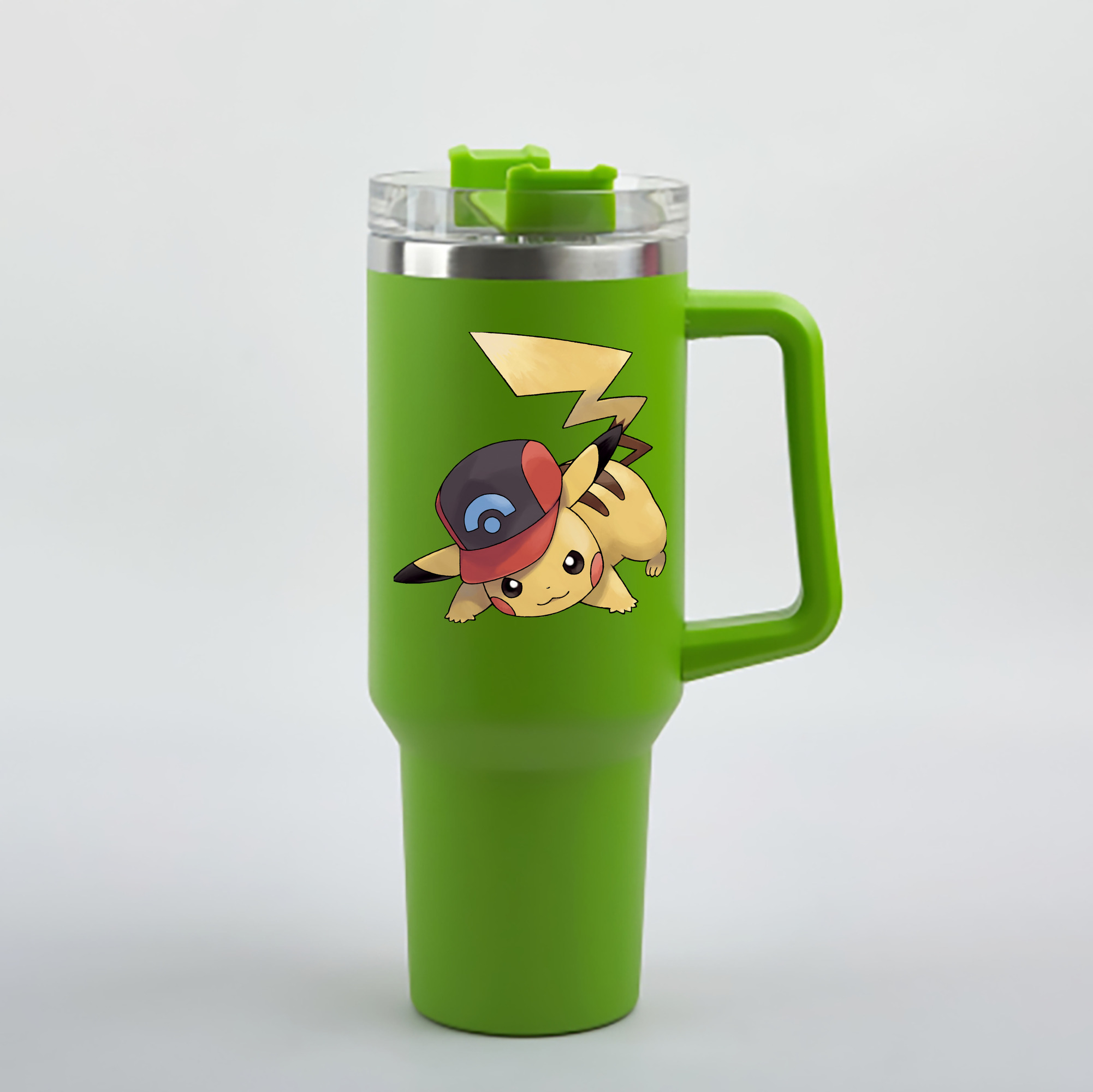 （画像用） ポケットモンスター Pokémon 1200mL車用タンブラー - クリスタルステッカー（プラスチックストロー付き）